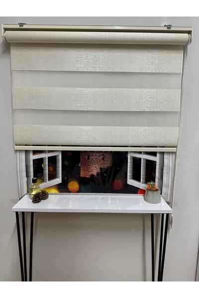 İREMKARAHOME Kuzey Krem Zebra Perde