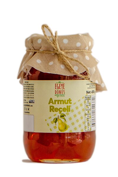 EGEYE DÖNÜŞ Geleneksel Armut Reçeli Cam Kavanoz - 450 Gr. (%65-%70 Meyve Oranı)