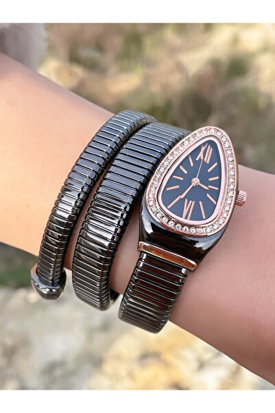 Bimodabu Taşlı Yılan Modeli Kadın Kol Saati