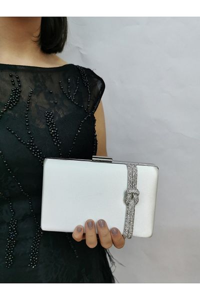 NAZART Γυναικείο βραδινό φόρεμα από σατέν Mother of Pearl Stone Clutch Portfolio Hand Night Τσάντα αρραβώνων γάμου