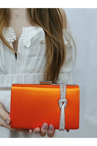 NAZART Жіночі атласні помаранчеві вечірні сукні зчеплення портфоліо ручна сум...