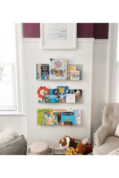 Queen Bee İstanbul Modern Çok Amaçlı 2'li Pleksi Hayalet Raf Seti- 60cm Genişlik 10cm Derinlik