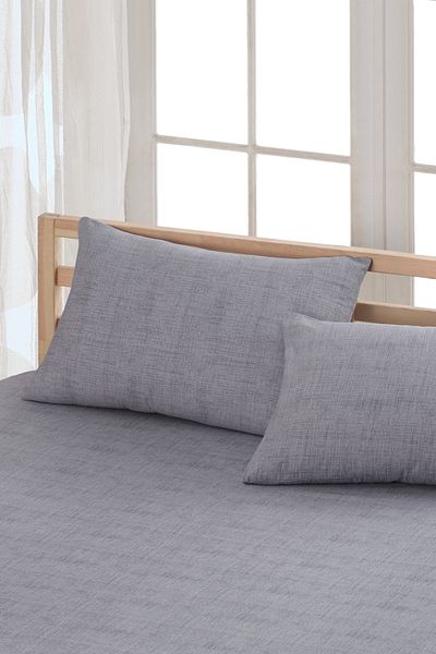 ELY PARKER Patterned Elastic Sheet Set (duvet cover Fabric) with Pillowcase All Sizes Gray 160x200