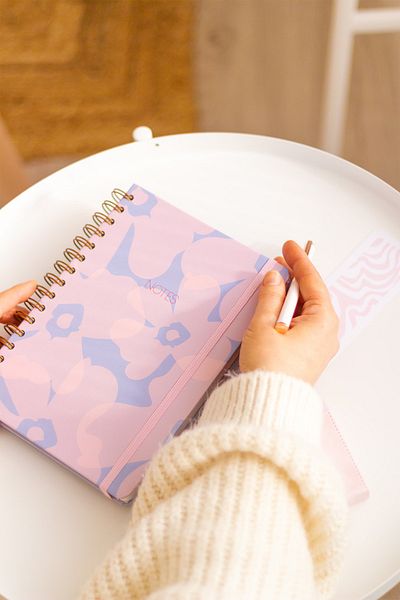 Matt Notebook A5 15x21 Cm Spiral Elastic Lined Notebook Undated