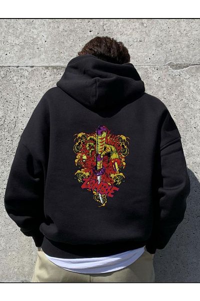 DENİKK Street Style Back Print Unisex Hoodie