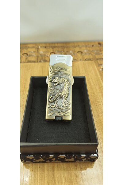Heartfelt Gifts Kaplan Motifli Fenerli Kilit Korumalı Jet Alevli Gazlı Çakmak