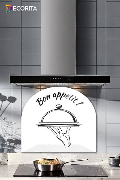 Decorita Cam Ocak Arkası Koruyucu | Oval Şekilli | Bon Appetit - Servis | 52c...