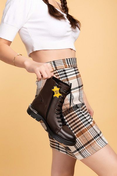 Gondol Genuine Leather Metal Heel Detailed Boots
