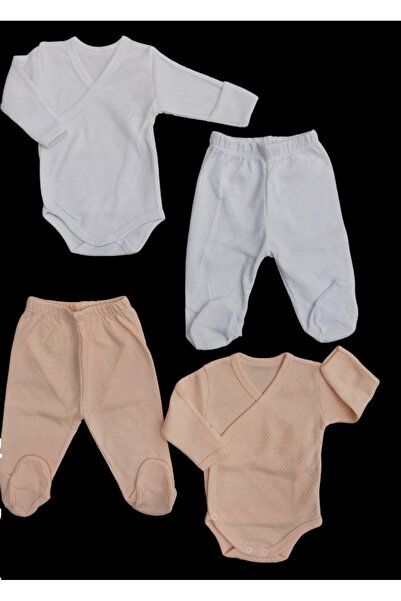 özdemirli bebe Set of 2 Long Sleeved Gloves, Double Breasted Bodysuit and Boo...