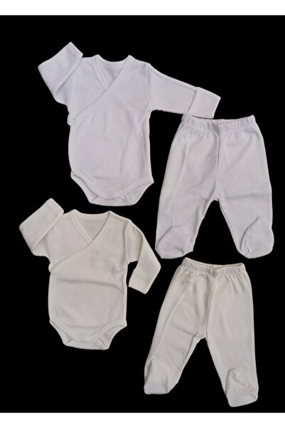 özdemirli bebe Set of 2 Long Sleeved Gloves, Double Breasted Bodysuit and Boo...