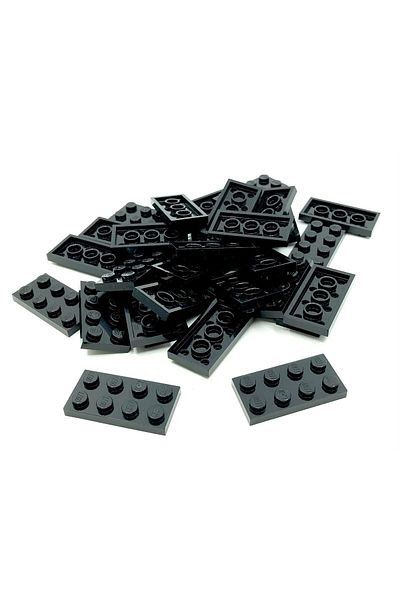 LEGO Moc Custom - 2x4 Flat Brick Black Accessory Plate, 4 Pieces Will Be Sent
