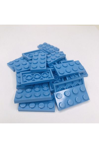 LEGO Original Moc Custom Accessory Creator Plate 2 X 4 Flat Brick Medim Blue 4 Pieces to Ship