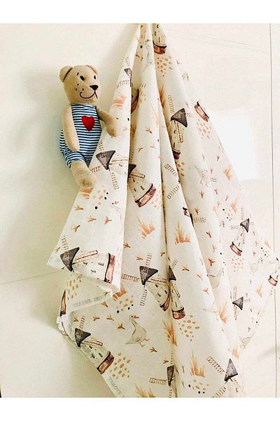 JUNİPERUS 3 Pieces Multi-Purpose Muslin Cloth Cover Blanket 100% Cotton Oeko-Teks Certified 80X80 cm