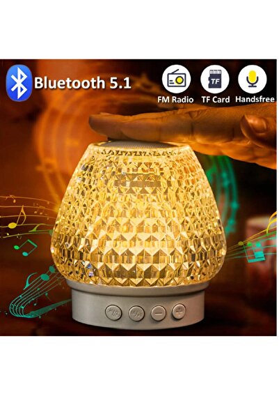 Dynego Kristal Dokunmatik Gece Lambası Ses Bombası Fm/radyo/usb/müzik Çalar/b...