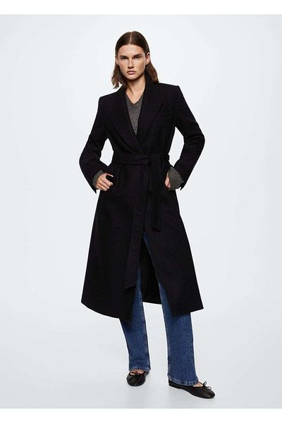 MANGO Woman Long Coat with Flap