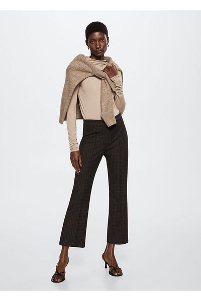 MANGO Woman Βαμβακερό παντελόνι Kick Flared
