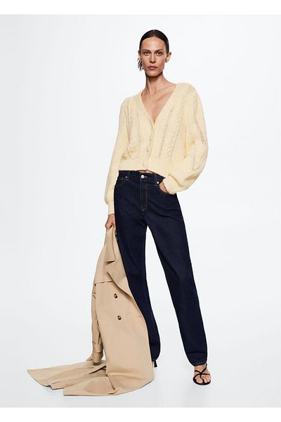 MANGO Woman Knitwear Cardigan - Buttoned Design