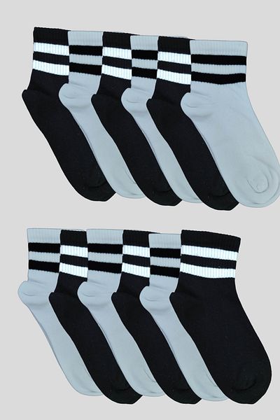 Leement socks Мъжки безшевни спортни чорапи с половин крачол, 12 чифта, серия College Premium