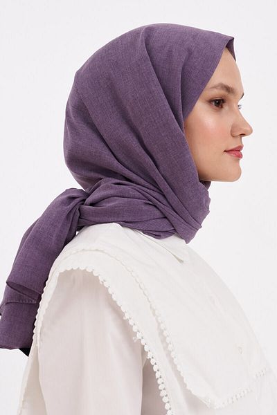 Madame Polo Βαμβακερό σάλι Stonewashed - Λιλά