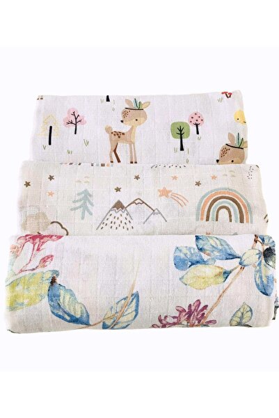 JUNİPERUS 3 قطع 110x110 بطانية موسلين متعددة الأغراض