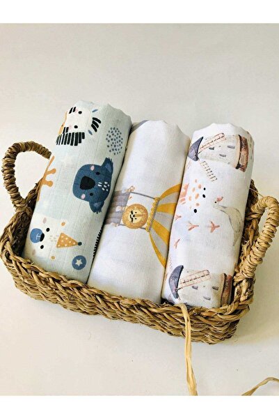 JUNİPERUS 3 Pieces 110x110 Multi-Purpose Muslin Cloth Cover Blanket