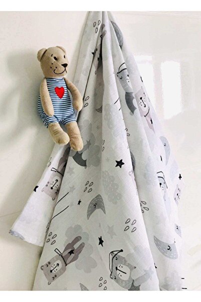 JUNİPERUS Sevimli Ayıcık Çok Amaçlı Müslin Örtü Battaniye