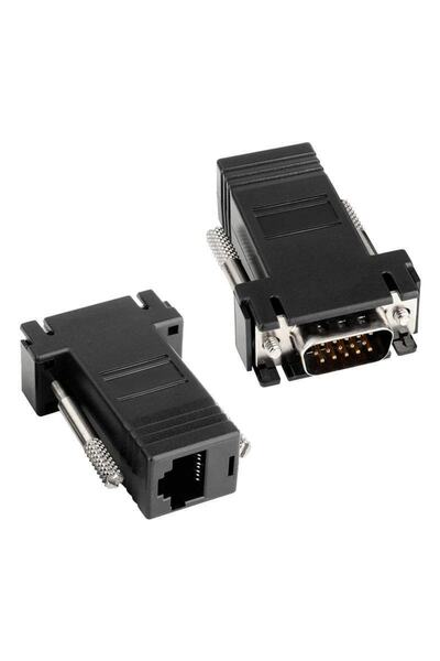 Powermaster موسع Vga Extender Rj 45 Cat5/6/7 (عبوة من قطعتين)