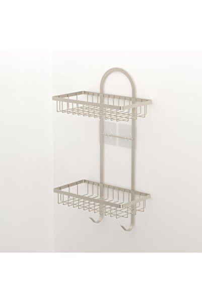 Teknotel Yapışkanlı Iki Katlı Kancalı Banyo Rafı Saten St308