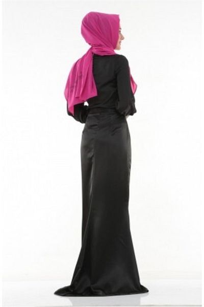 Nidya Moda Hijab Black Long Women's Evening Skirt
