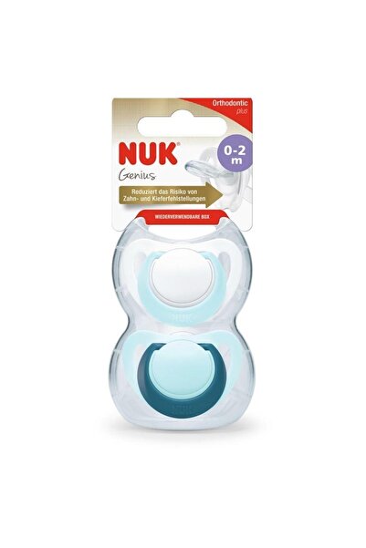 Nuk No:0 Silikon Emzik-genius 0 -2 2'li- Saklama Kutulu Mavi