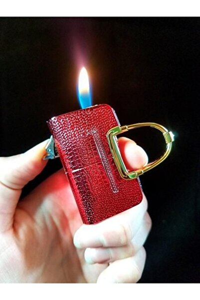 farist Çanta Şeklinde Bütan Gazlı Kirmizi Alevli Doldurulabilir Çakmak, Hediy...