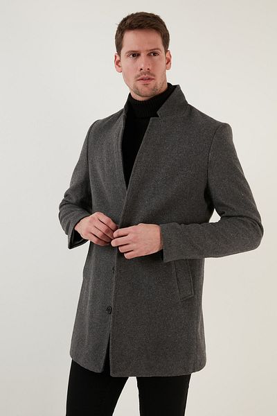Buratti Ανδρικό παλτό Slim Fit με μονό σχιστό γιακά 6440401