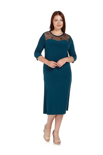 Nidya Moda Women's Petrol Mirror Tulle Roba Evening Dress 4078ap