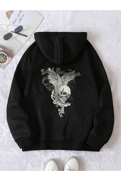 DENİKK Street Style Back Print Unisex Hoodie