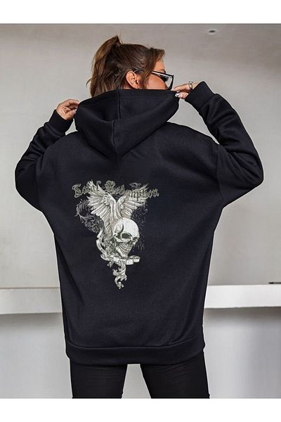 DENİKK Street Style Back Print Unisex Hoodie