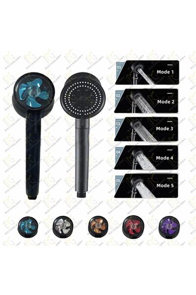 Mayaglory Turbo Fan Duş Başlığı 5 Fonksiyonlu Su Tasarruflu Pervaneli Duş Baş...