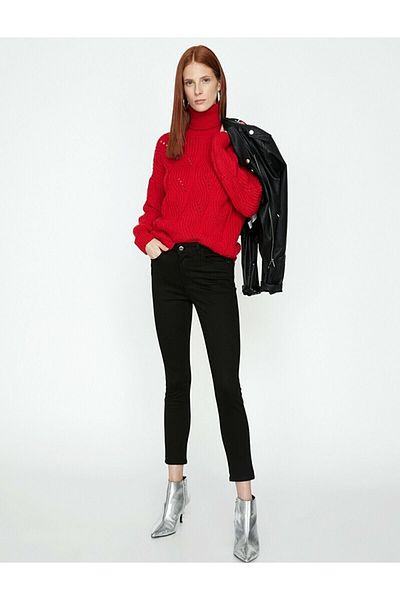 eGs Poldira Black High Waist Slim Skinny Skinny Leg Colorfast Jeans Trousers
