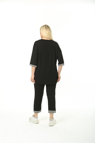 Mami Памучен двоен комплект Капри с голям размер Летен комплект анцуг