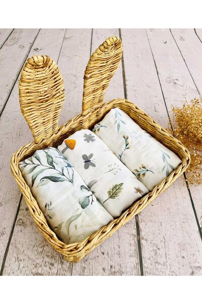 JUNİPERUS 3 Adet 75x75 cm Çok Amaçlı Müslin Bezi Örtü Battaniye