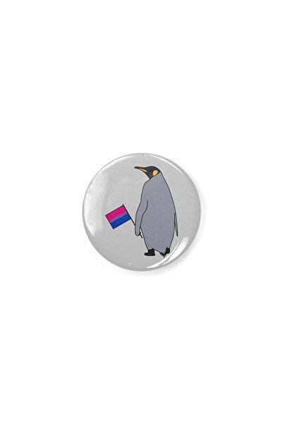 Fizello Penguin With A Bisexual Flag Buton Rozet
