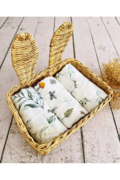 JUNİPERUS 3 Adet 110x110 Çok Amaçlı Müslin Bezi Örtü Battaniye