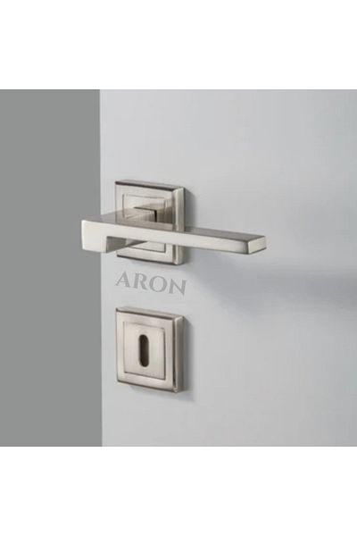 ARON Sofuoğlu Luxury Anka Square Rosette Nickel Satin (room) Door Handle Aluminum / Steel