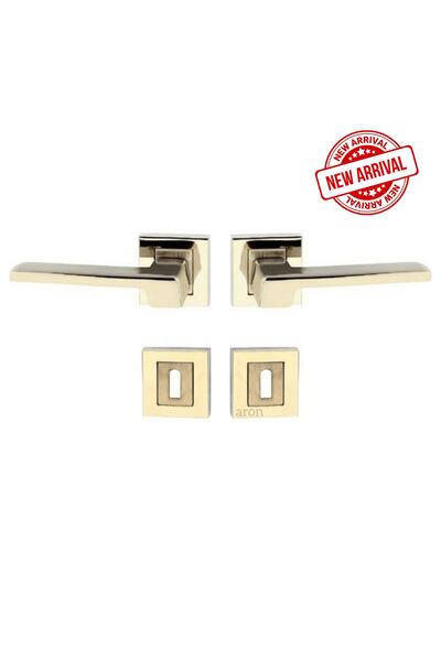 ARON Sofuoğlu Lüx Anka Kare Rozetli Nikel Saten (oda) Kapı Kolu Alüminyum / Çelik