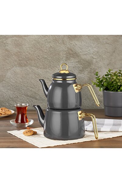 MEA CONCEPT Monde Emaye Gri Çaydanlık Takımı