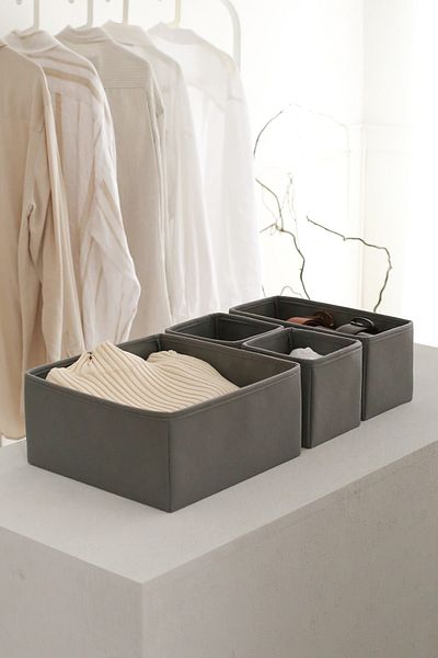 REKHOME Gray Children's Room Cabinet Drawer Underwear Organizer Folding, Storage Box Organizer