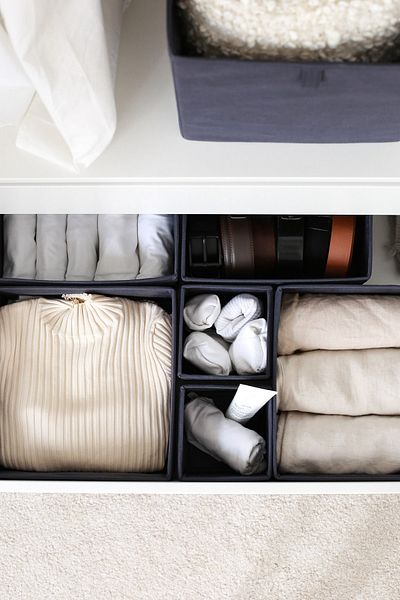 REKHOME 4-Piece Dark Blue Children's Room Closet Drawer Underwear Organizer Storage Box Organizer