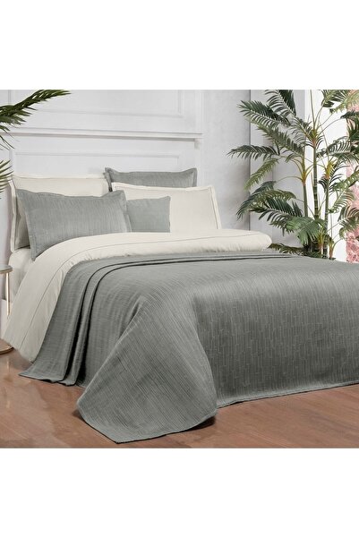 Sarev Tasula Bej Çift Kişilik Nevresim Takımı Ve Yatak Örtüsü Seti