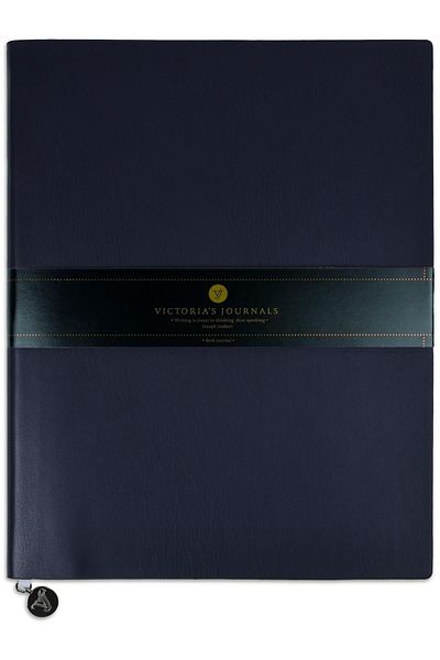 Victoria's Journals Smyth Flexy Classic Copertă flexibilă Piele vegană Bleumarin 192 pagini A4 80gr. Caiet cu dungi