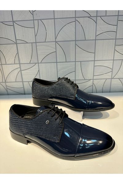 Pierre Cardin 7027 Ανδρικά κλασικά παπούτσια με λουστρίνι με λεπτομέρεια με κορδόνια