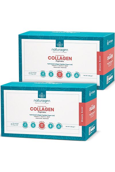 Naturagen Collagen Flavored Peach - 2 Boxes Beauty Assist 60 Sachets